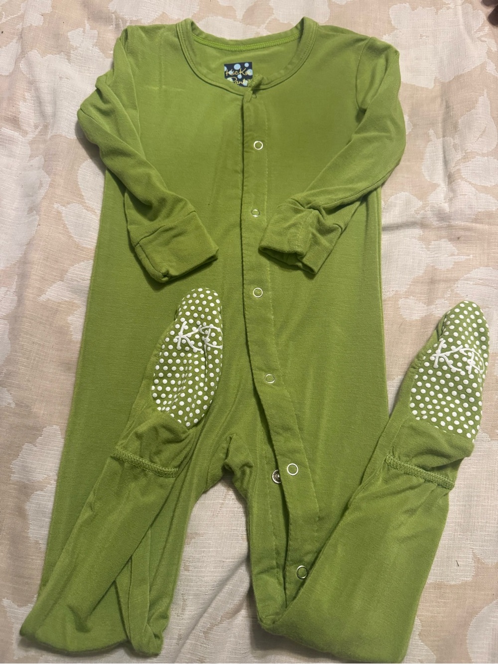 Green Meadow Footed One-Piece bamboo Pajamas